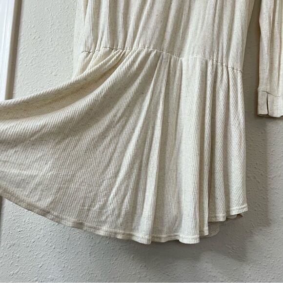 Free People X REVOLVE Lively Long Sleeve Romper Cream Oatmeal Size Medium - Picture 8 of 10
